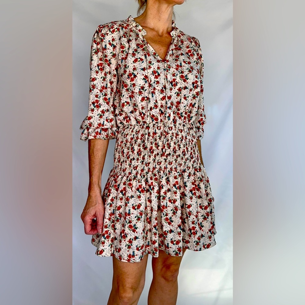Floral Ruffle Boho Dress -New
